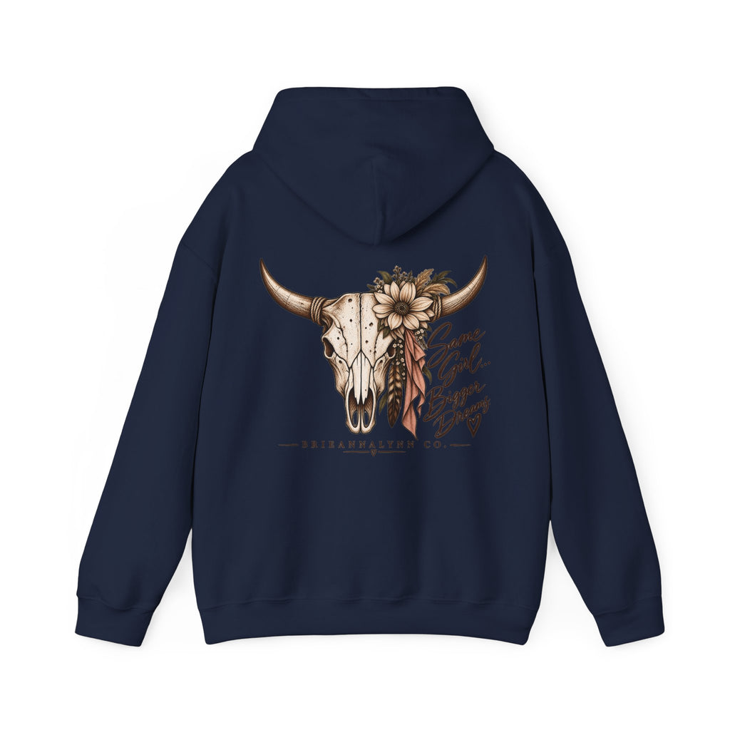 Same Girl Bigger Dreams Western Hoodie | Cow Print Cowgirl Sweatshirt