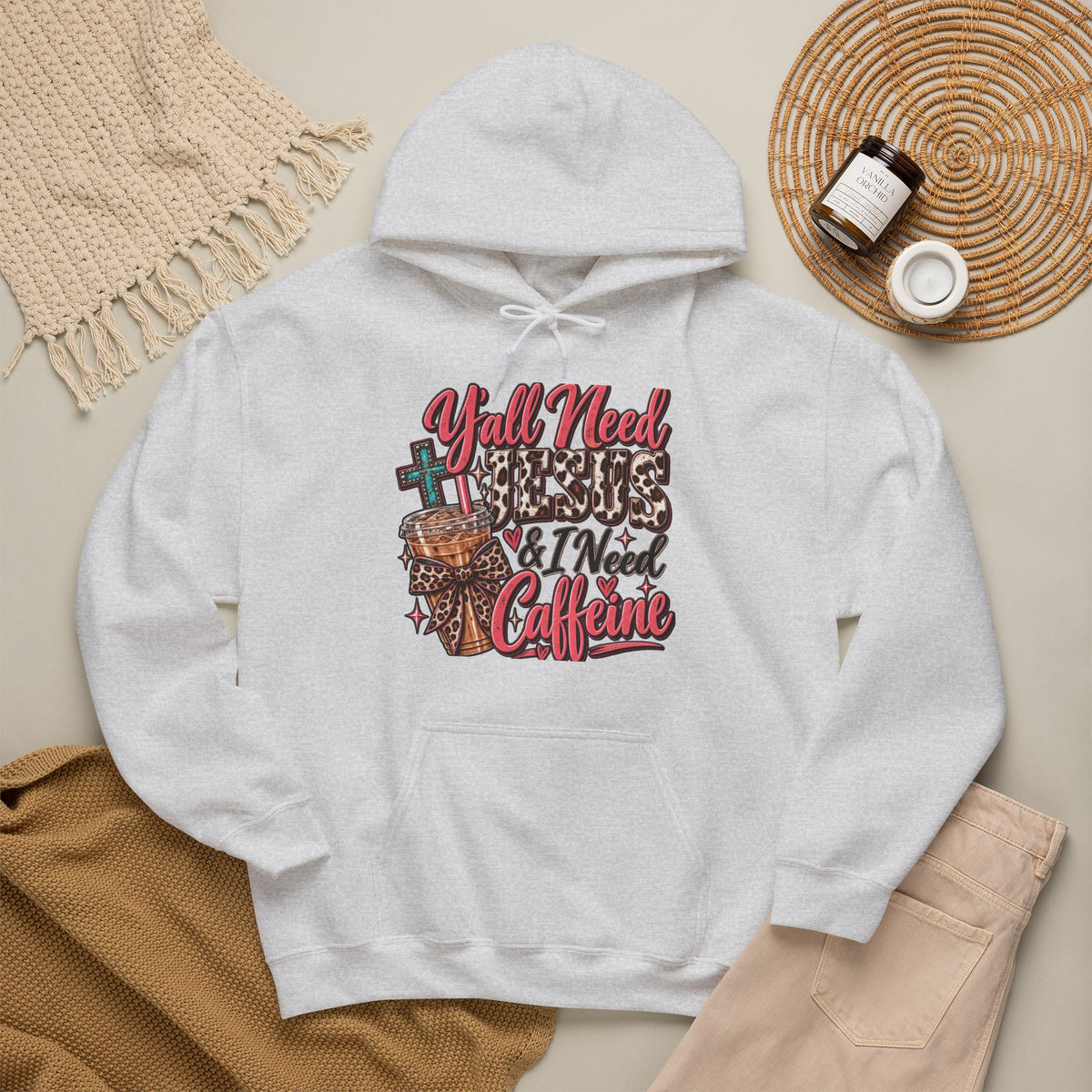 🤠 Hoodie — Y’all Need Jesus & I Need Caffeine  Y’all need Jesus & I need caffeine. 😂☕✝️