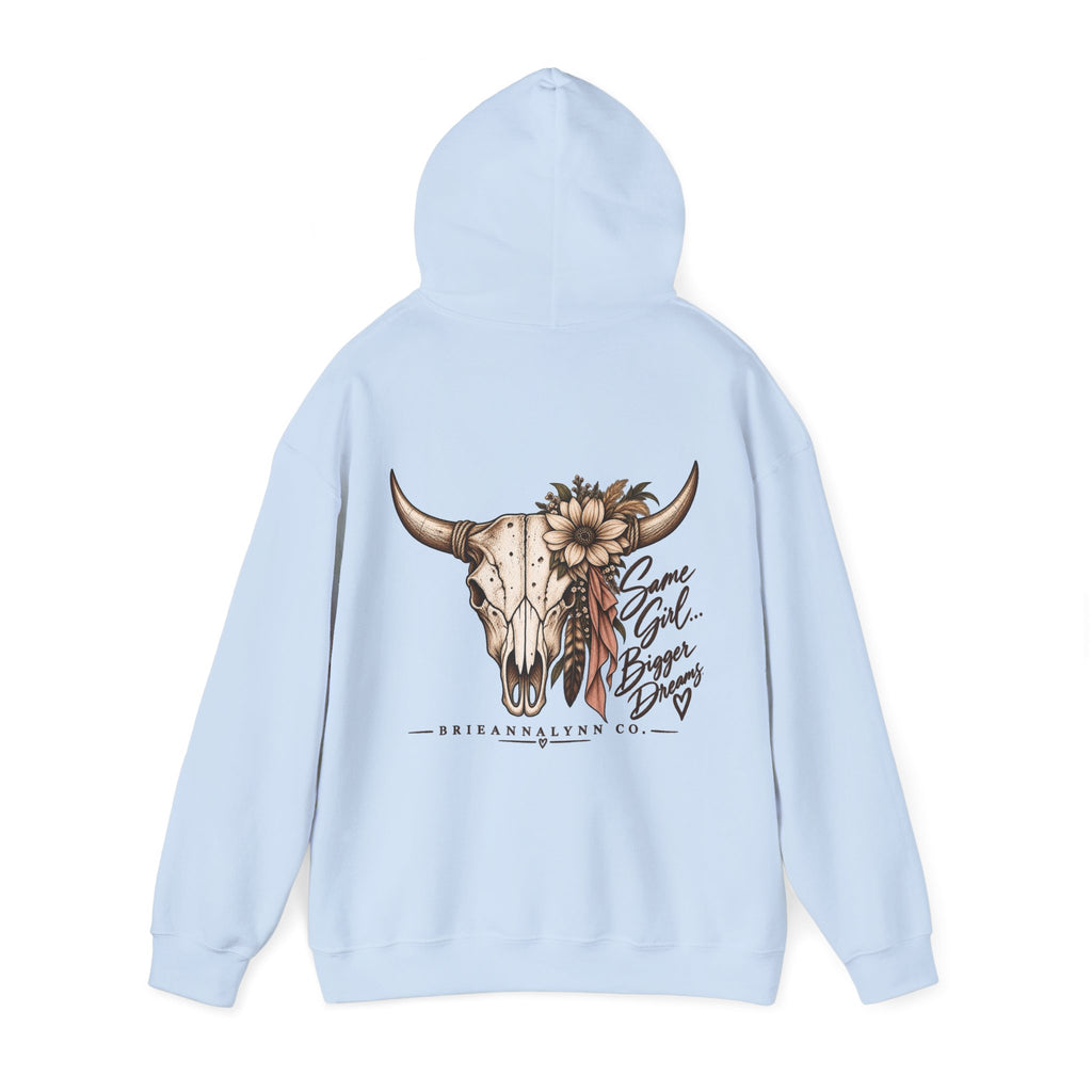 Same Girl Bigger Dreams Western Hoodie | Cow Print Cowgirl Sweatshirt
