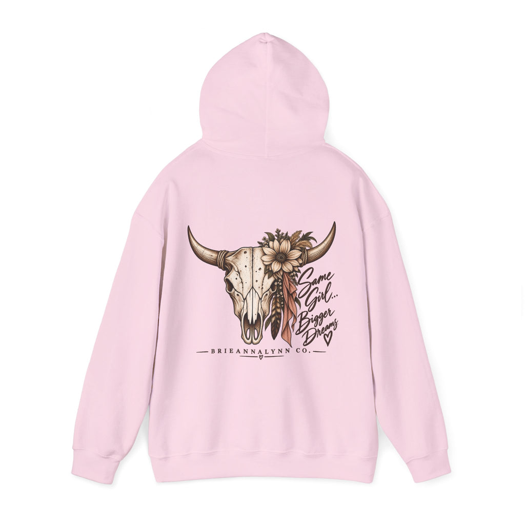 Same Girl Bigger Dreams Western Hoodie | Cow Print Cowgirl Sweatshirt