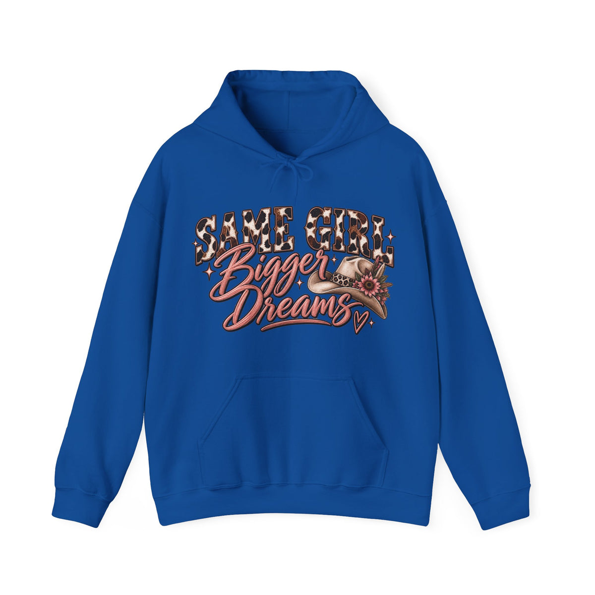 Same Girl Bigger Dreams Western Hoodie | Cow Print Cowgirl Sweatshirt