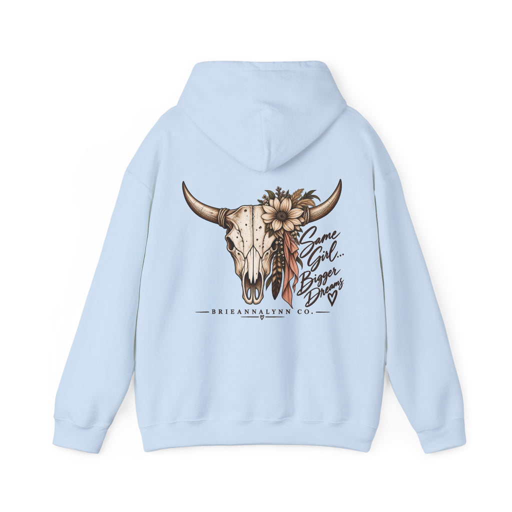 Same Girl Bigger Dreams Western Hoodie | Cow Print Cowgirl Sweatshirt