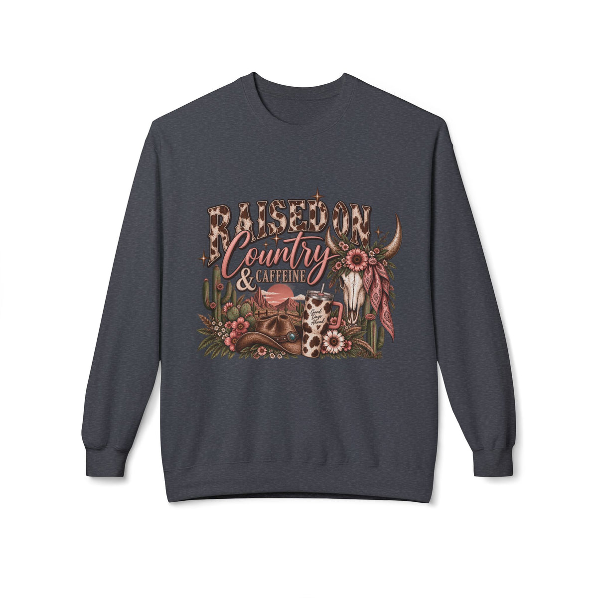 🤎 Raised on Country & Caffeine — Western Crewneck

Raised on country & caffeine. 🤠☕🤎