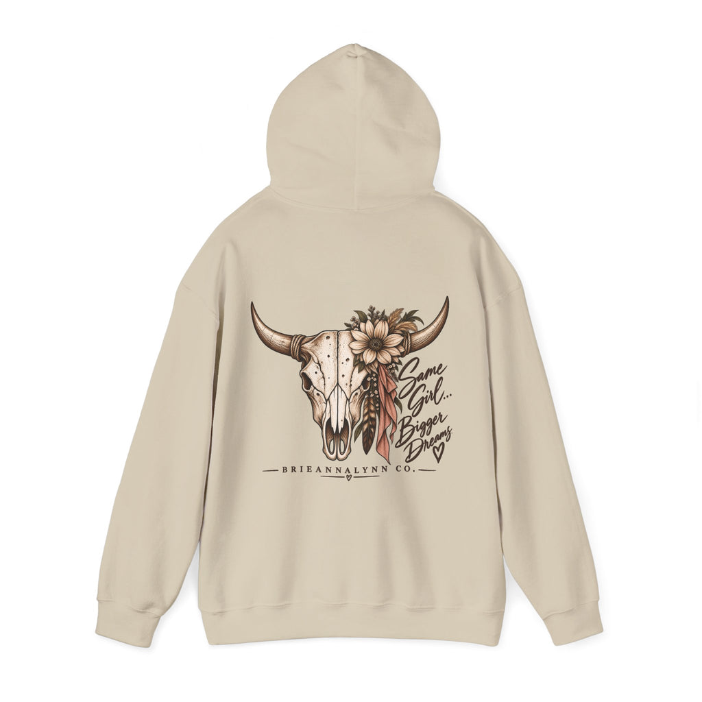 Same Girl Bigger Dreams Western Hoodie | Cow Print Cowgirl Sweatshirt