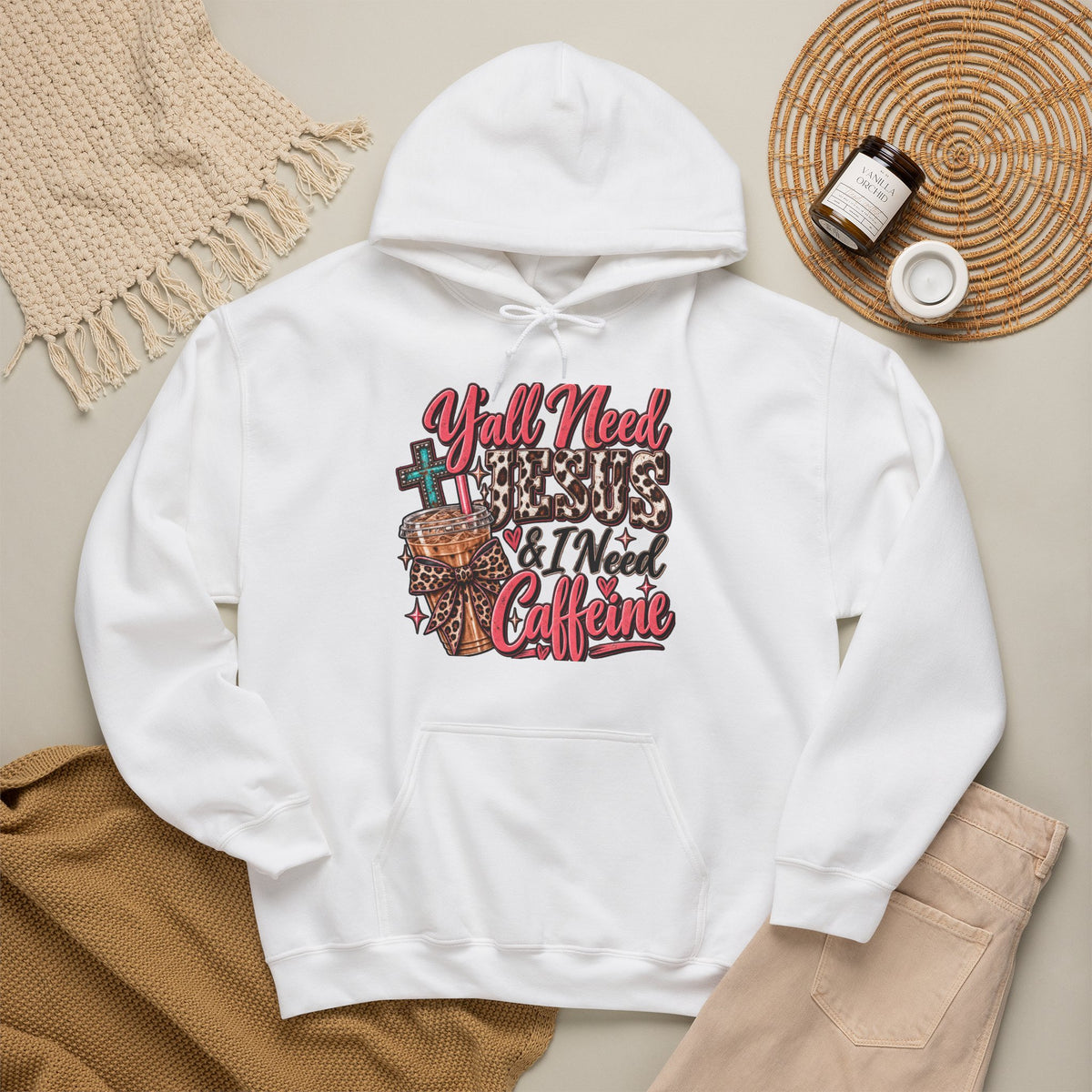 🤠 Hoodie — Y’all Need Jesus & I Need Caffeine  Y’all need Jesus & I need caffeine. 😂☕✝️