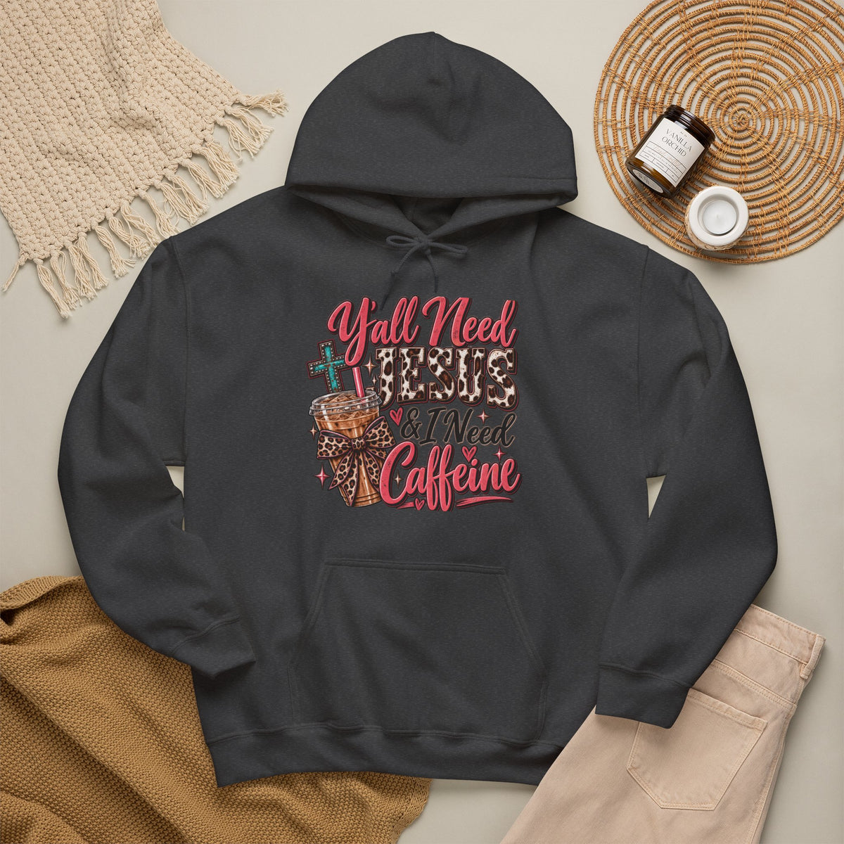 🤠 Hoodie — Y’all Need Jesus & I Need Caffeine  Y’all need Jesus & I need caffeine. 😂☕✝️