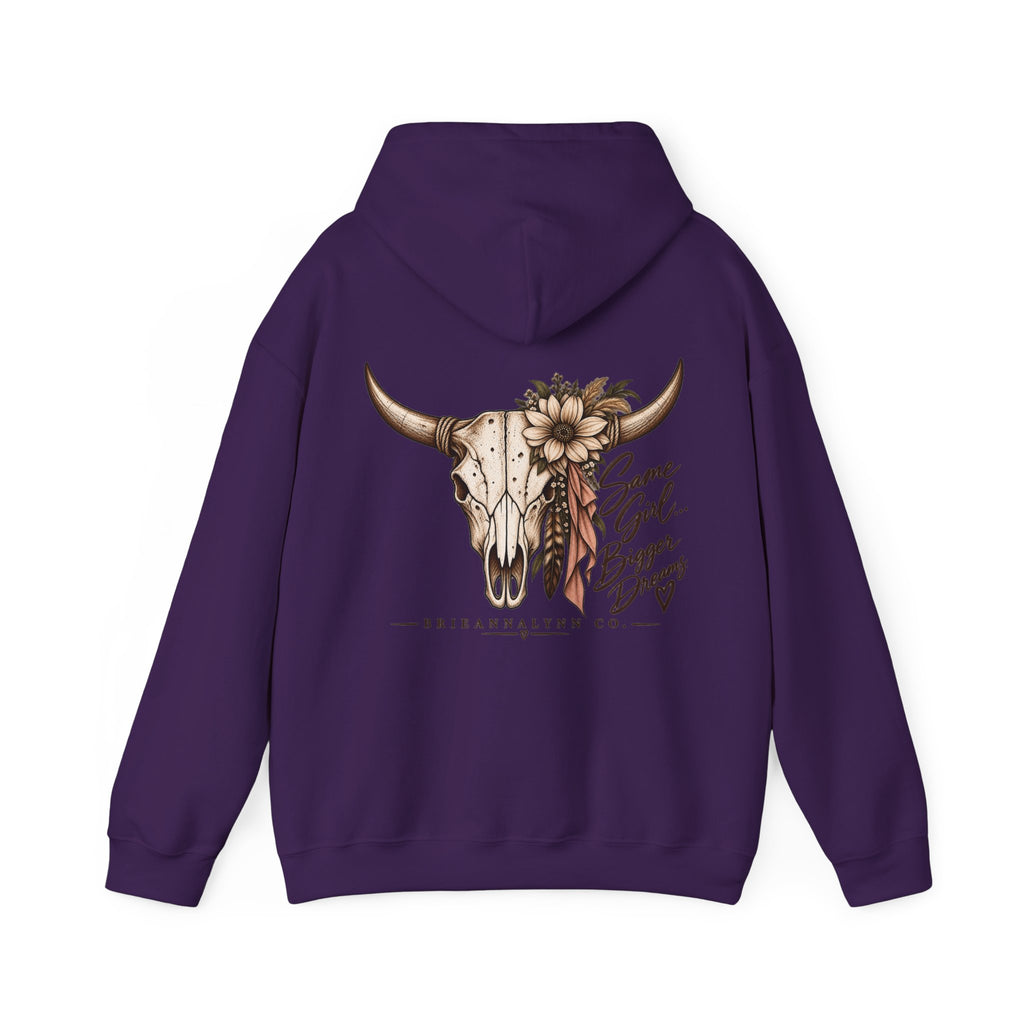 Same Girl Bigger Dreams Western Hoodie | Cow Print Cowgirl Sweatshirt
