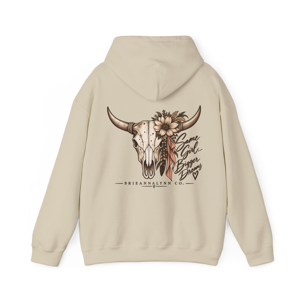 Same Girl Bigger Dreams Western Hoodie | Cow Print Cowgirl Sweatshirt