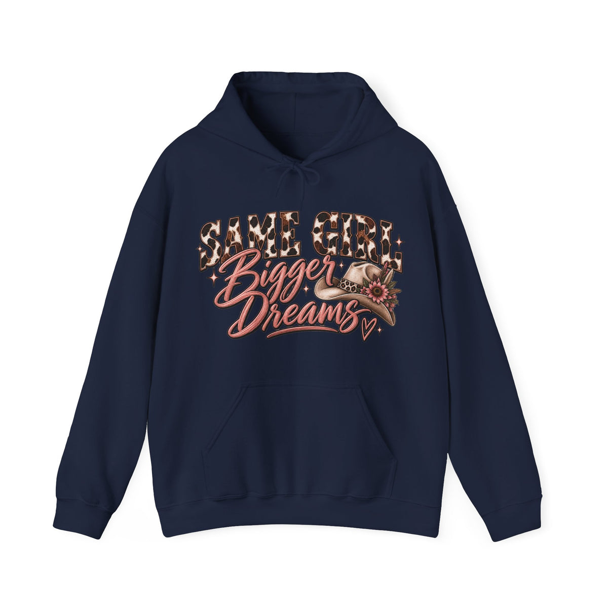 Same Girl Bigger Dreams Western Hoodie | Cow Print Cowgirl Sweatshirt