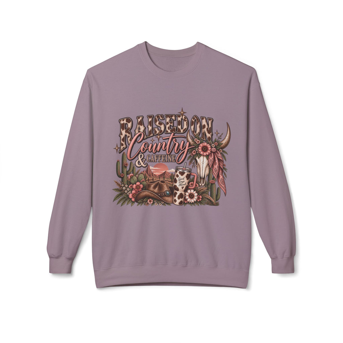 🤎 Raised on Country & Caffeine — Western Crewneck

Raised on country & caffeine. 🤠☕🤎