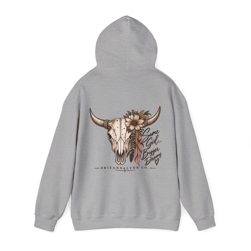 Same Girl Bigger Dreams Western Hoodie | Cow Print Cowgirl Sweatshirt