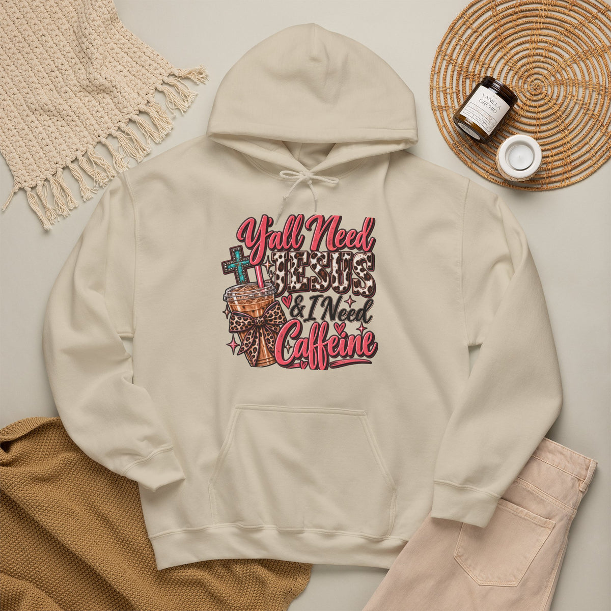 🤠 Hoodie — Y’all Need Jesus & I Need Caffeine  Y’all need Jesus & I need caffeine. 😂☕✝️