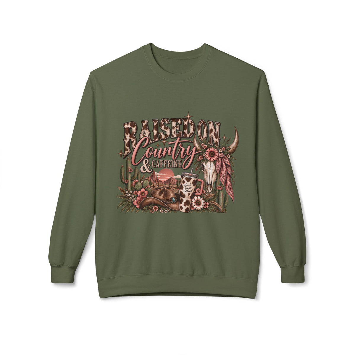 🤎 Raised on Country & Caffeine — Western Crewneck

Raised on country & caffeine. 🤠☕🤎