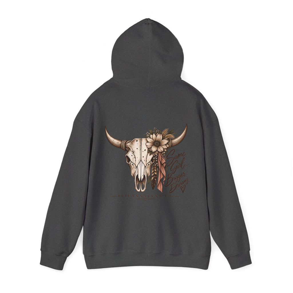 Same Girl Bigger Dreams Western Hoodie | Cow Print Cowgirl Sweatshirt