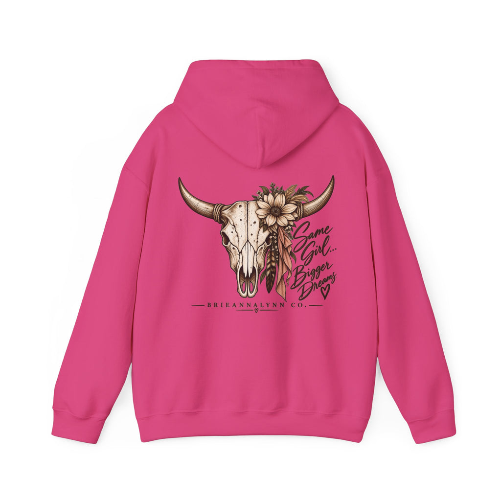 Same Girl Bigger Dreams Western Hoodie | Cow Print Cowgirl Sweatshirt