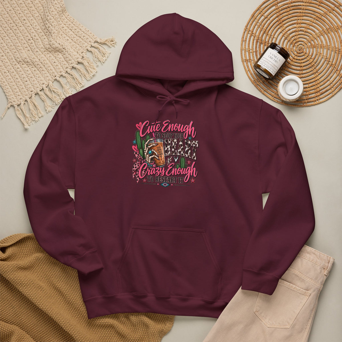 ☕ Cute Enough to Stop Your Heart — Hoodie