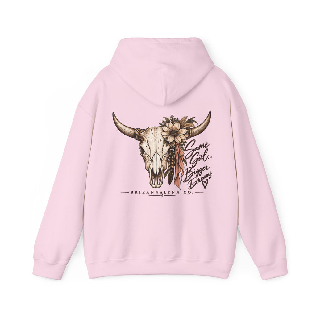 Same Girl Bigger Dreams Western Hoodie | Cow Print Cowgirl Sweatshirt