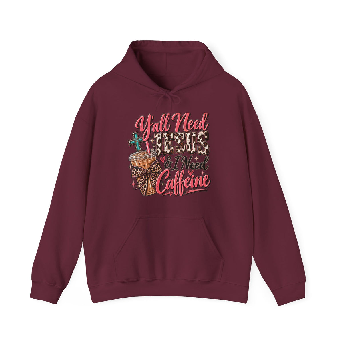 🤠 Hoodie — Y’all Need Jesus & I Need Caffeine  Y’all need Jesus & I need caffeine. 😂☕✝️
