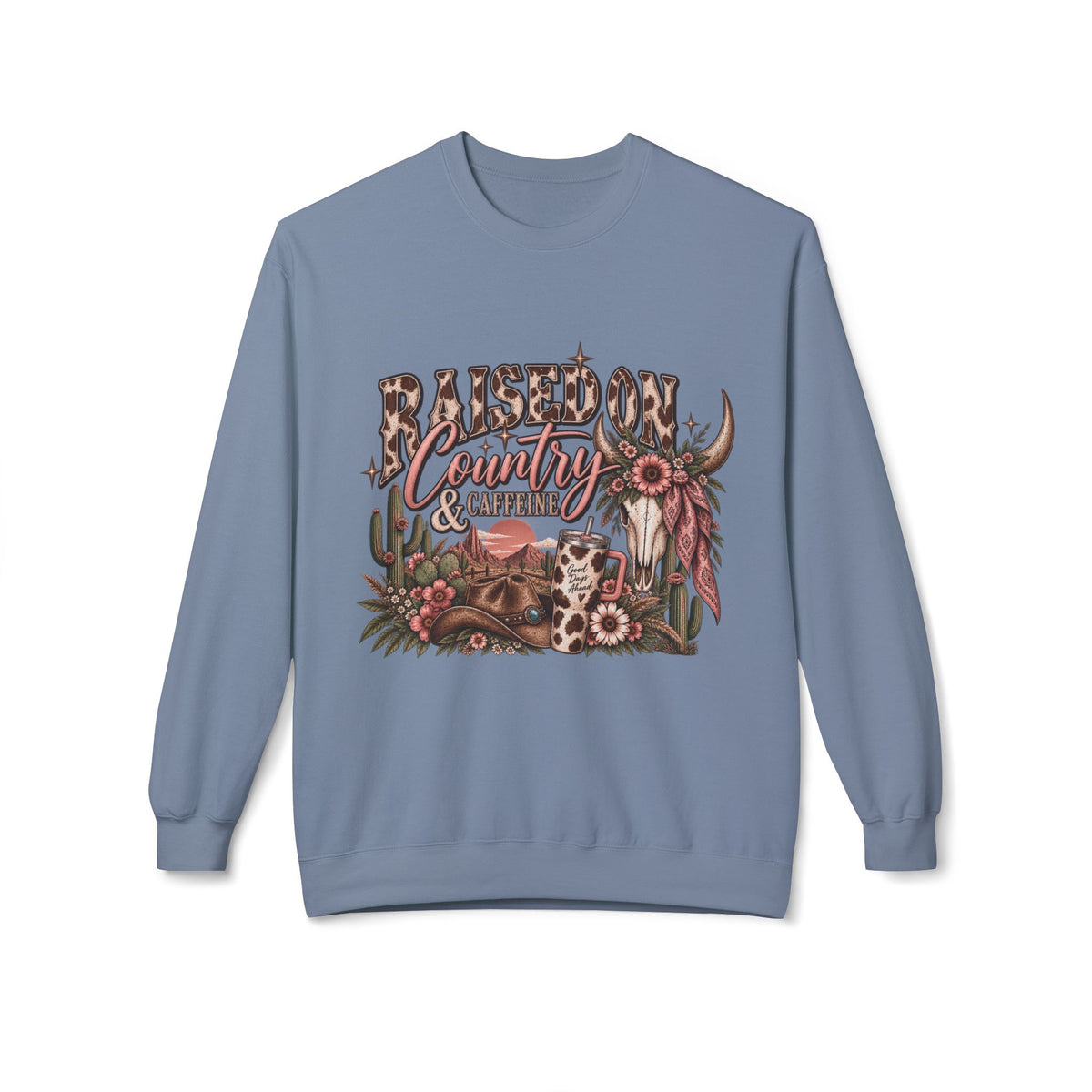 🤎 Raised on Country & Caffeine — Western Crewneck

Raised on country & caffeine. 🤠☕🤎