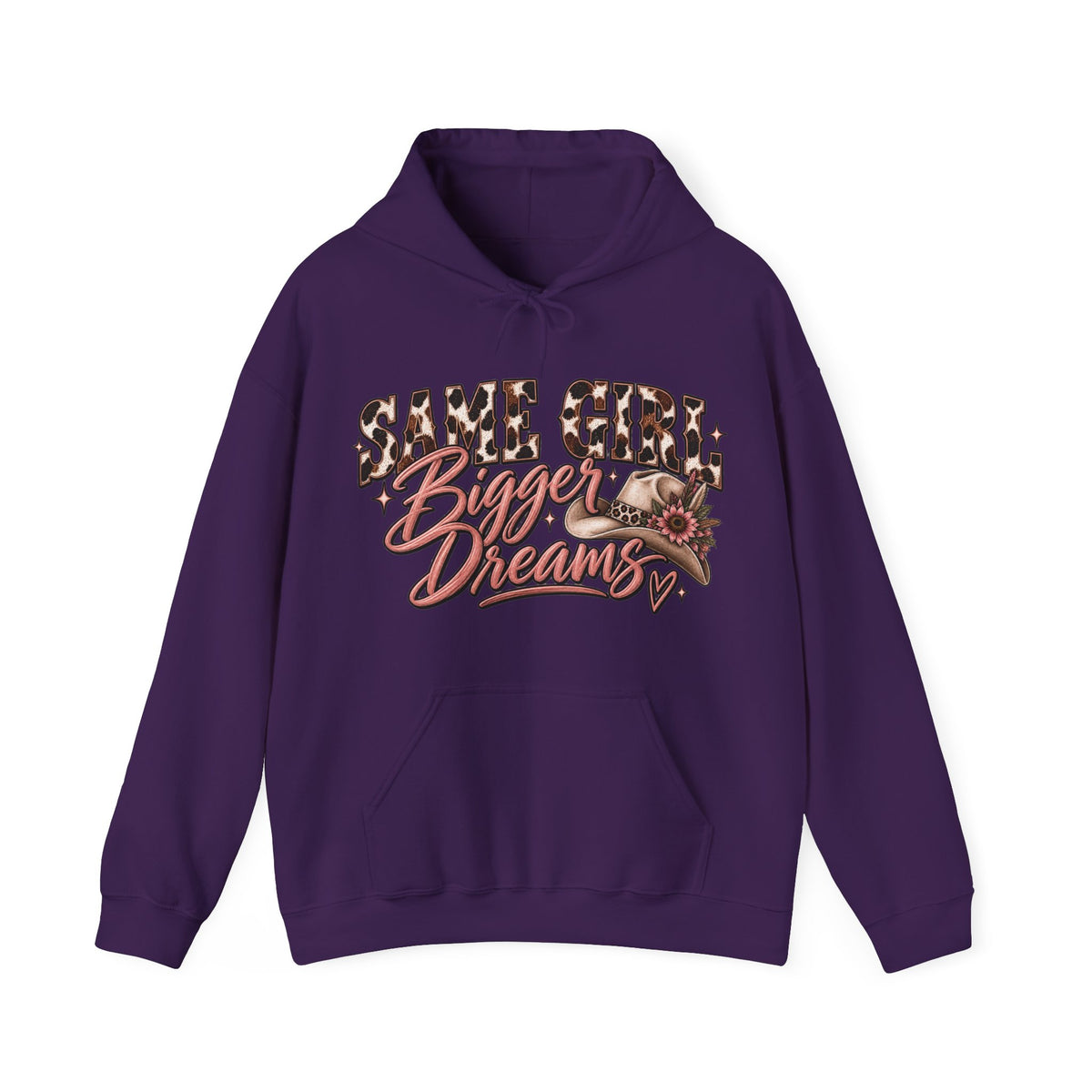 Same Girl Bigger Dreams Western Hoodie | Cow Print Cowgirl Sweatshirt