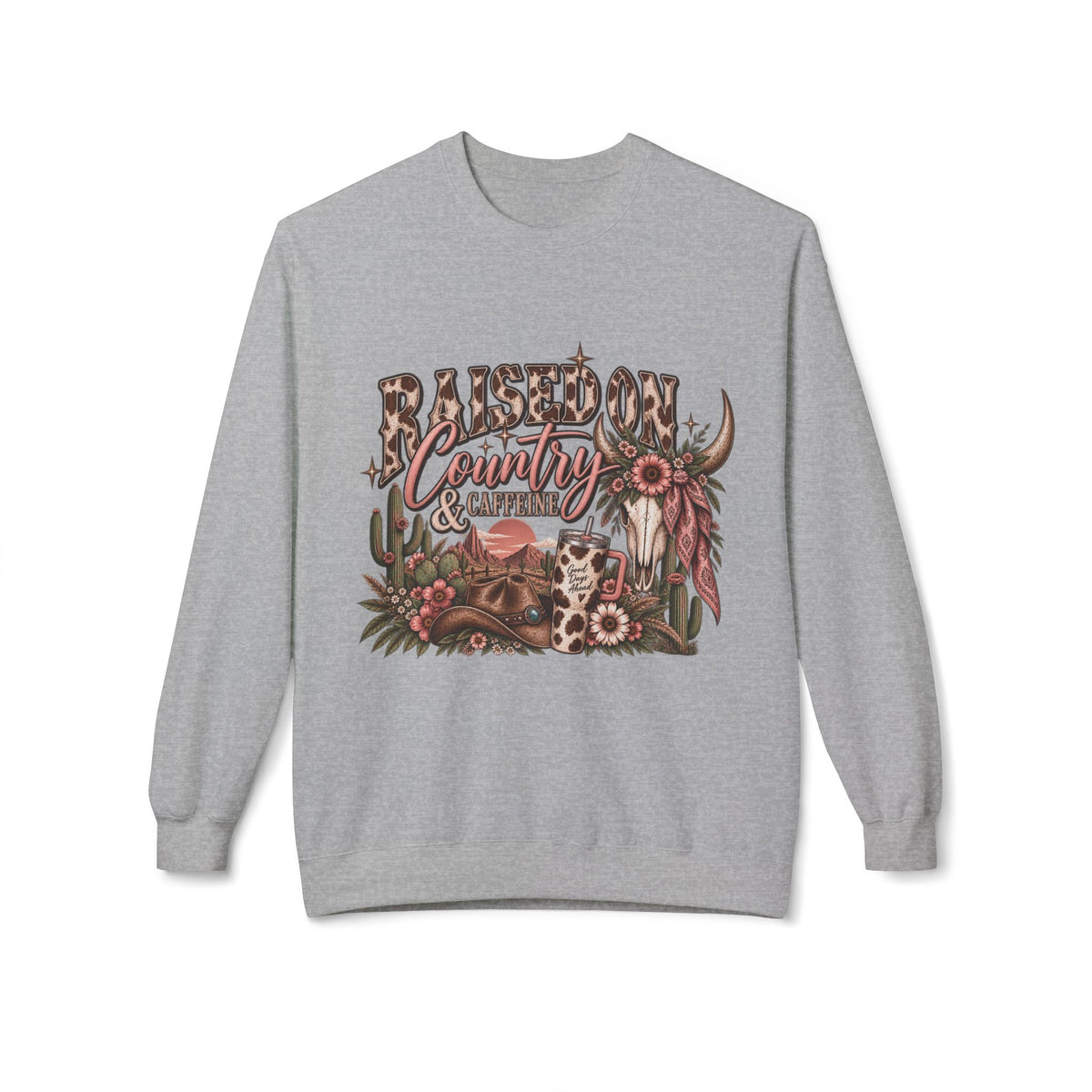 🤎 Raised on Country & Caffeine — Western Crewneck

Raised on country & caffeine. 🤠☕🤎
