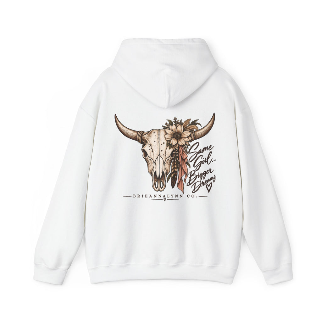 Same Girl Bigger Dreams Western Hoodie | Cow Print Cowgirl Sweatshirt