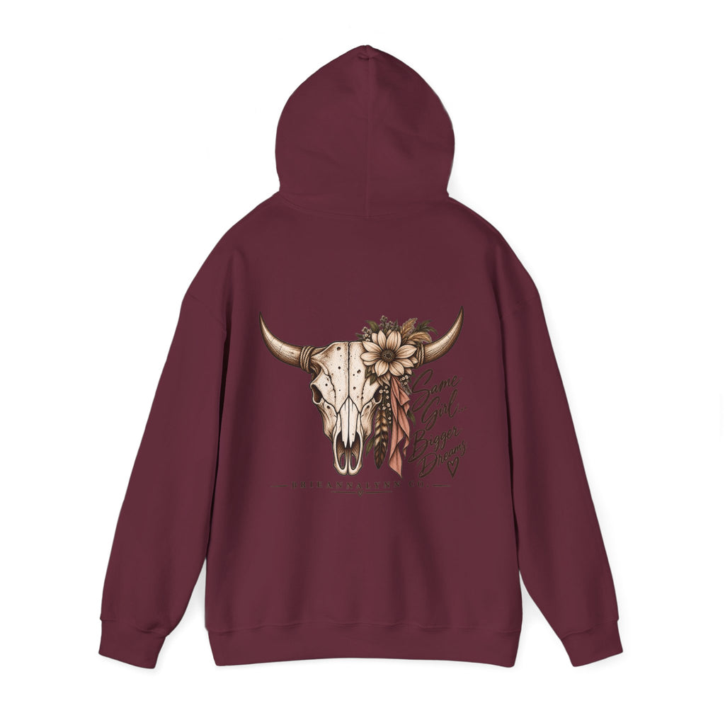 Same Girl Bigger Dreams Western Hoodie | Cow Print Cowgirl Sweatshirt
