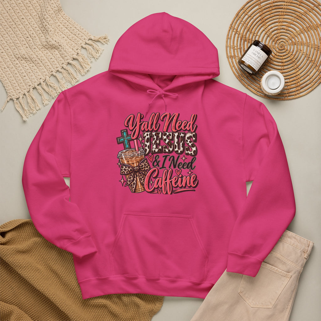 🤠 Hoodie — Y’all Need Jesus & I Need Caffeine  Y’all need Jesus & I need caffeine. 😂☕✝️