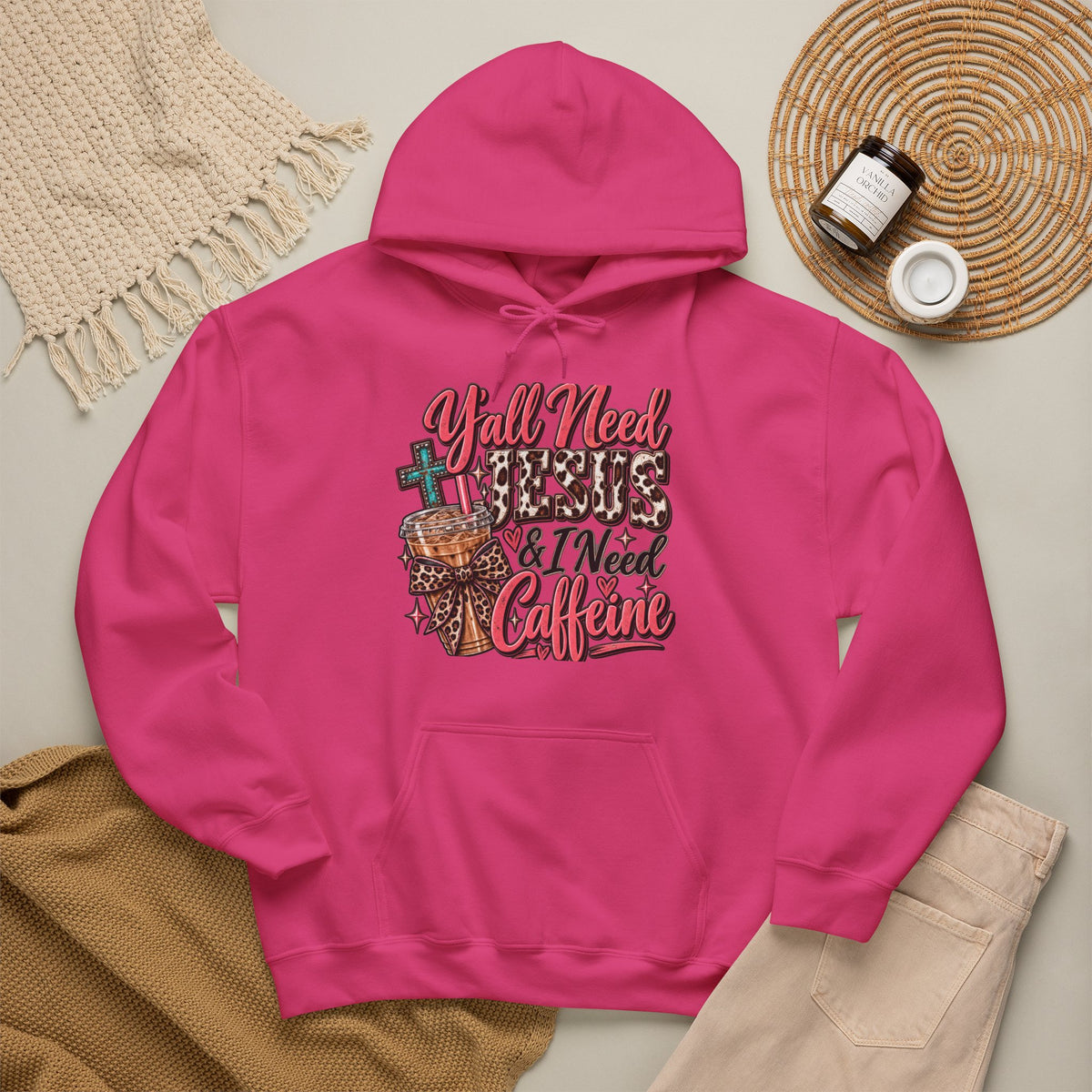 🤠 Hoodie — Y’all Need Jesus & I Need Caffeine  Y’all need Jesus & I need caffeine. 😂☕✝️
