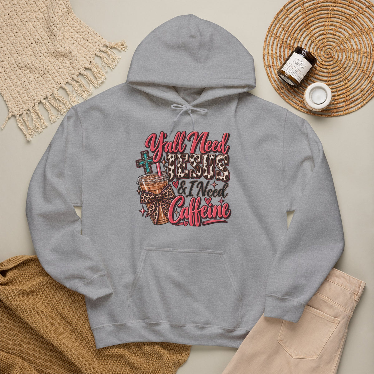 🤠 Hoodie — Y’all Need Jesus & I Need Caffeine  Y’all need Jesus & I need caffeine. 😂☕✝️