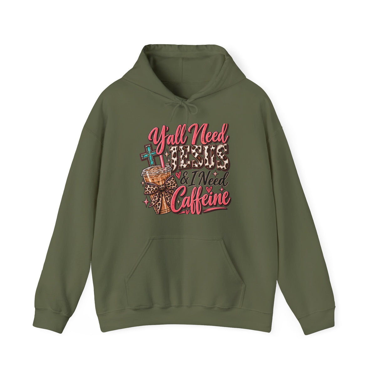 🤠 Hoodie — Y’all Need Jesus & I Need Caffeine  Y’all need Jesus & I need caffeine. 😂☕✝️